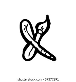 paintbrush cartoon letter X