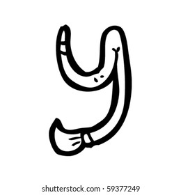 paintbrush cartoon letter Y
