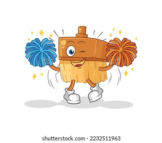 the paintbrush cheerleader cartoon. cartoon mascot vector