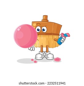 the paintbrush chewing gum vector. cartoon character