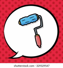 paintbrush color doodle, speech bubble