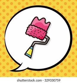 paintbrush color doodle, speech bubble