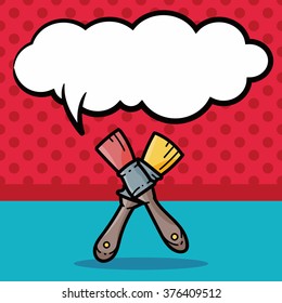 paintbrush color doodle, speech bubble