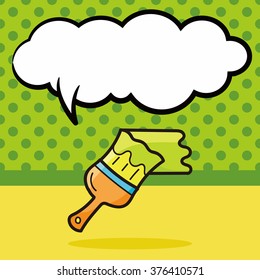 paintbrush color doodle, speech bubble