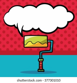 paintbrush color doodle, speech bubble