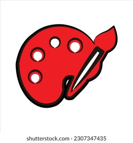 paintbrush color red vector logo design