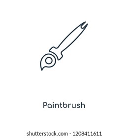 Paintbrush concept line icon. Linear Paintbrush concept outline symbol design. This simple element illustration can be used for web and mobile UI/UX.