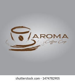 paintbrush cup of coffee logo
