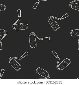 paintbrush doodle seamless pattern background