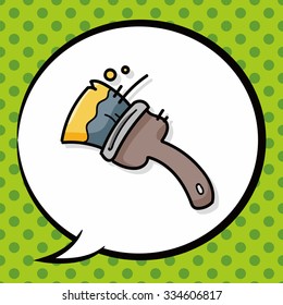 paintbrush doodle, speech bubble