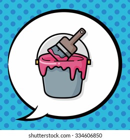 paintbrush doodle, speech bubble