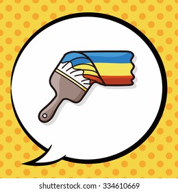 paintbrush doodle, speech bubble