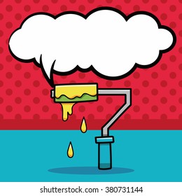 paintbrush doodle, speech bubble