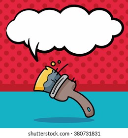 paintbrush doodle, speech bubble