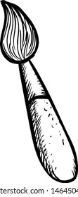 Paintbrush drawing, illustration, vector on white background.