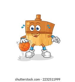 the paintbrush dribble basketball character. cartoon mascot vector