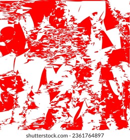 Paintbrush Drops Artwork, Abstract  Grunge Art Design Elements, Red Blots, Brush Strokes and Paintbrush Template Texture on White Paper, Isolated Vector illustration