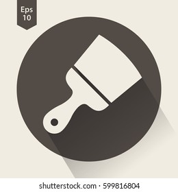 Paintbrush Flat Icon. Simple Sign Of Application Cleaner. Vector Illustrated Symbol
