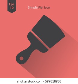 Paintbrush Flat Icon. Simple Sign Of Application Cleaner. Vector Illustrated Symbol