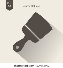 Paintbrush Flat Icon. Simple Sign Of Application Cleaner. Vector Illustrated Symbol
