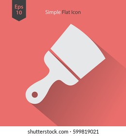 Paintbrush Flat Icon. Simple Sign Of Application Cleaner. Vector Illustrated Symbol