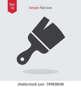 Paintbrush Flat Icon. Simple Sign Of Application Cleaner. Vector Illustrated Symbol