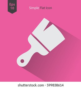 Paintbrush Flat Icon. Simple Sign Of Application Cleaner. Vector Illustrated Symbol