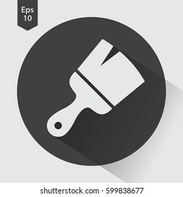 Paintbrush Flat Icon. Simple Sign Of Application Cleaner. Vector Illustrated Symbol