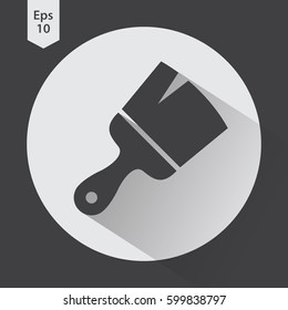 Paintbrush Flat Icon. Simple Sign Of Application Cleaner. Vector Illustrated Symbol