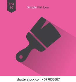 Paintbrush Flat Icon. Simple Sign Of Application Cleaner. Vector Illustrated Symbol