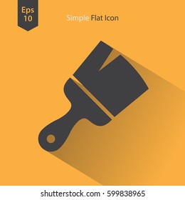 Paintbrush Flat Icon. Simple Sign Of Application Cleaner. Vector Illustrated Symbol
