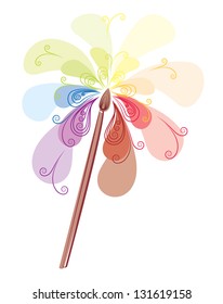 Paintbrush. Fully, easily editable vector illustration that can be used at any size. Included files: EPS10, JPG. No gradients, no transparencies.