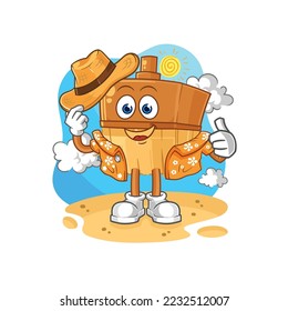 the paintbrush go on vacation. cartoon mascot vector