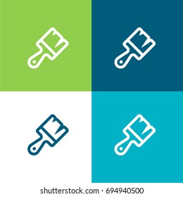 Paintbrush green and blue material color minimal icon or logo design