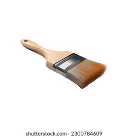 Paintbrush handle made of wood over white