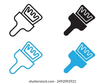Paintbrush icon black and white vector outline sign
