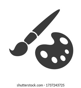 Paintbrush icon. Brush tool for drawing and painting in art. Isolated on a white background.