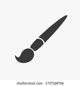 Paintbrush icon. Brush tool for drawing and painting in art. Isolated on a white background.