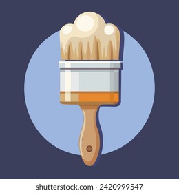 Paintbrush icon. Flat illustration of paint brush vector icon for web design
