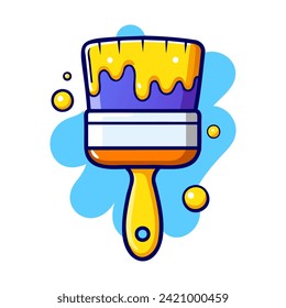 Paintbrush icon. Flat illustration of paint brush vector icon for web design
