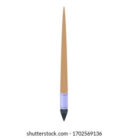 Paintbrush icon. Isometric of paintbrush vector icon for web design isolated on white background