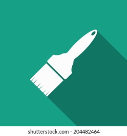 Paintbrush Icon With Long Shadow