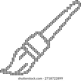 Ícone de pincel feito de pontos no artista de pintura de fundo branco