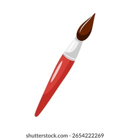 Paintbrush icon. Painter tool Illustration. Art supply for creativity in flat design. Realistic brush. Art school. Back to school