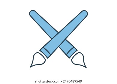 Paintbrush icon. icon related to edit tool. suitable for web site, app, user interfaces, printable etc. flat line icon style. simple vector design editable