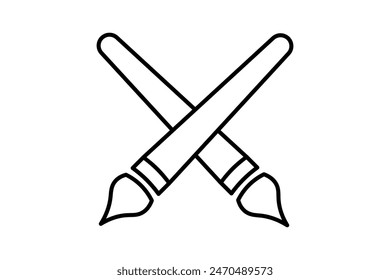 Paintbrush icon. icon related to edit tool. suitable for web site, app, user interfaces, printable etc. line icon style. simple vector design editable