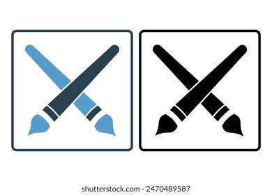 Paintbrush icon. icon related to edit tool. suitable for web site, app, user interfaces, printable etc. solid icon style. simple vector design editable