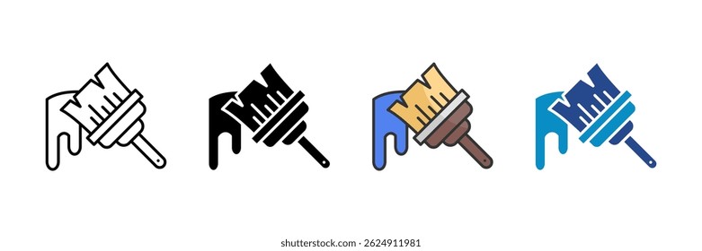 Conjunto de ícones do Paintbrush coleção de estilos