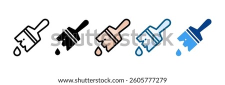 Paintbrush Icon Set Multiple Style Collection