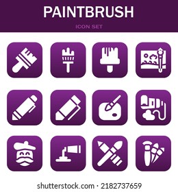 paintbrush icon set. Vector  illustrations related with Brush, Painting brush and Paint brush